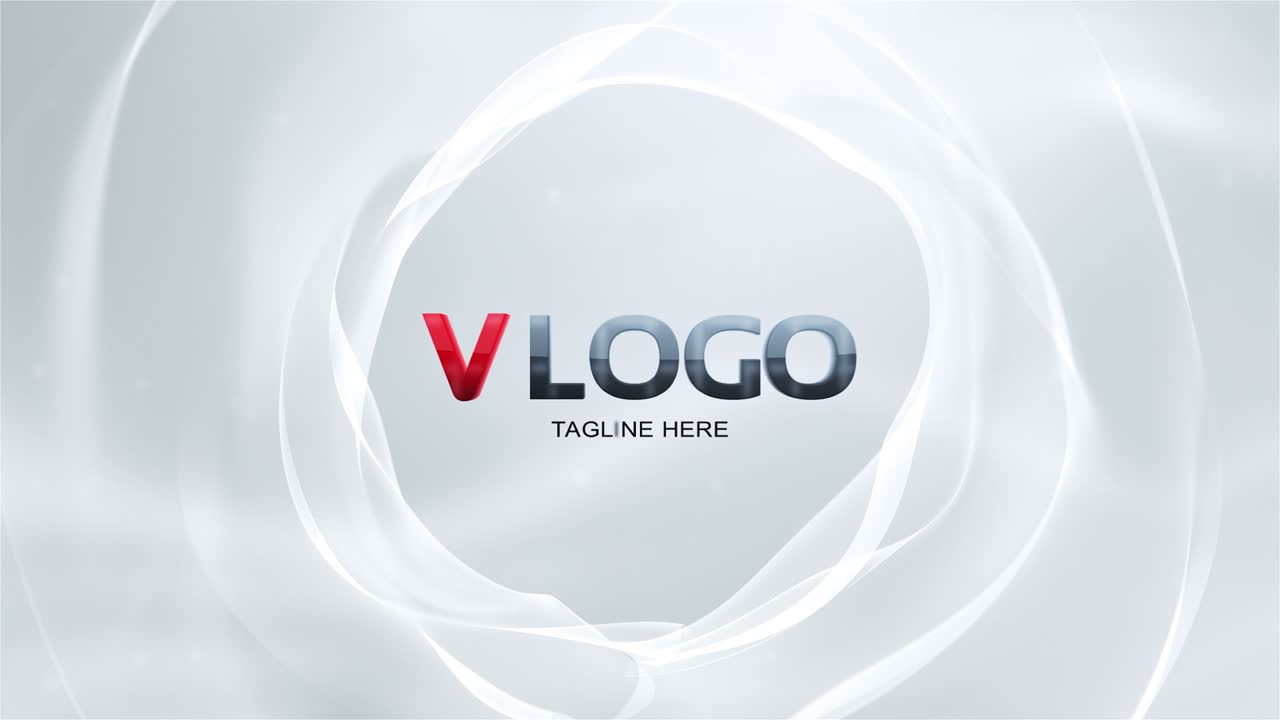 Animazione di linee astratte bianche fluide con rivelazione del logo