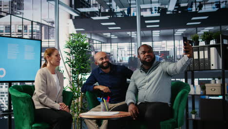 vertical video business people signing a legal certified form to ensure their partnership