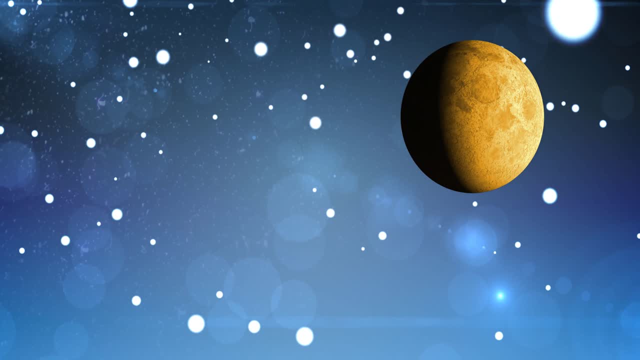 анимация полной луны и звезд в космосе