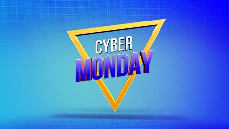 Cyber-Monday-En-Patrón-Geométrico-Azul-Con-Cubos-Degradados