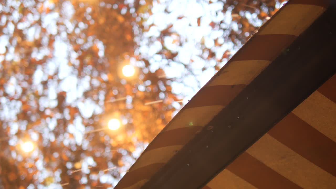 가을의 카페 천막