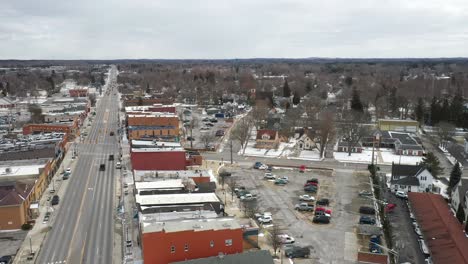 oxford, michigan downtown drone video moving sideways