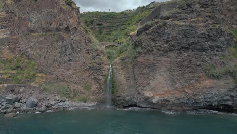 cascata do mito 4k aerial footage - ilha da madeira - portugal