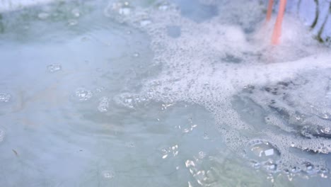 intermittent bubbles rising in clear water