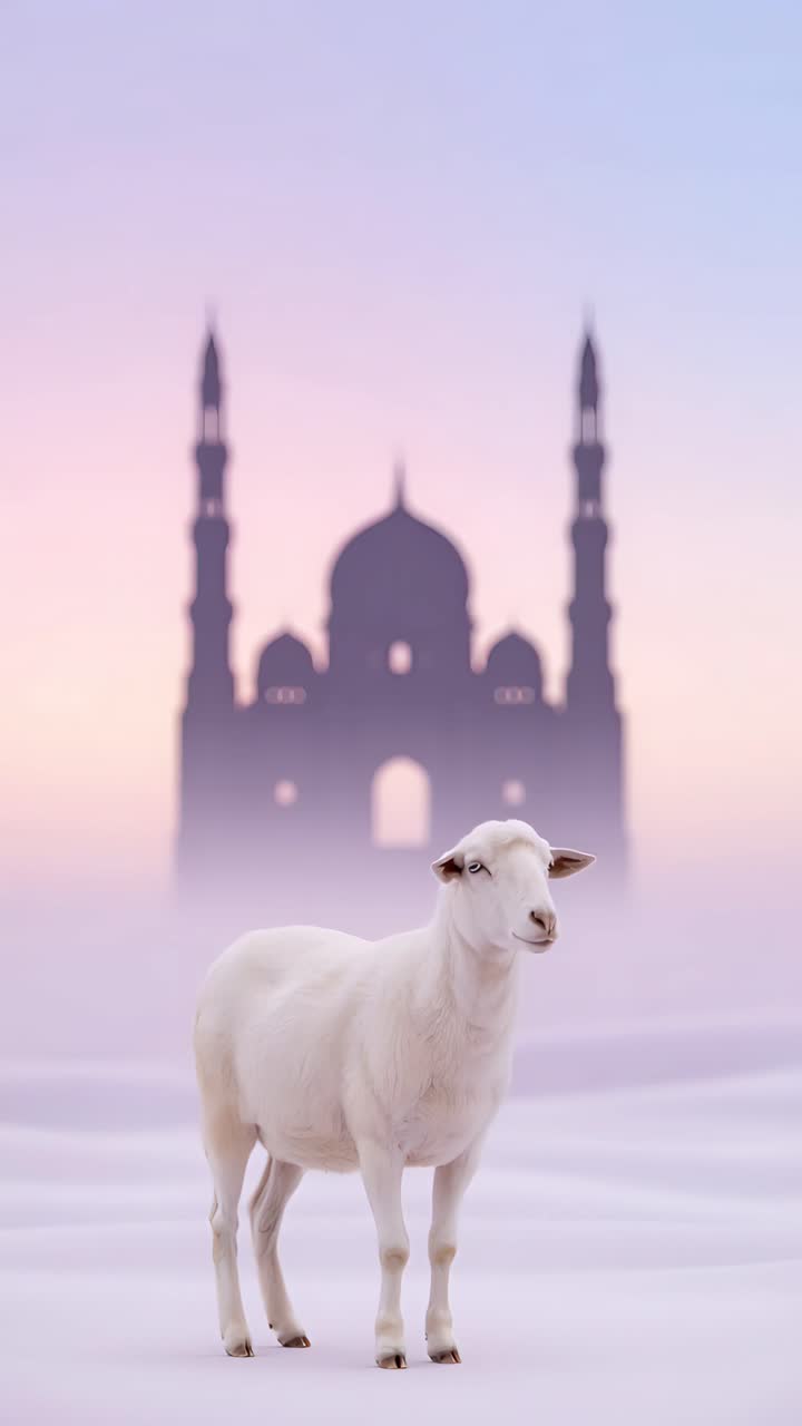Mesquita Eid al-Adha Fundo Islâmico 4K.