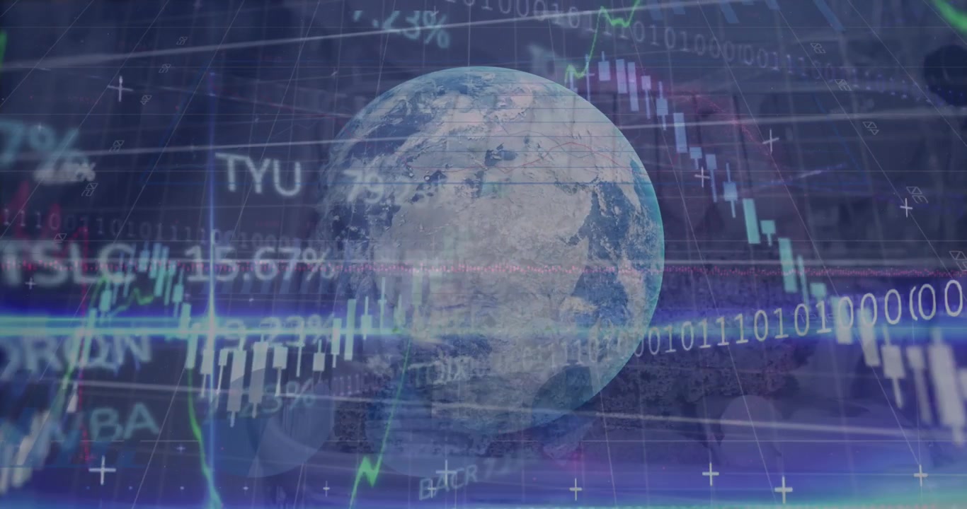 Animazione dell'elaborazione dati sul globo