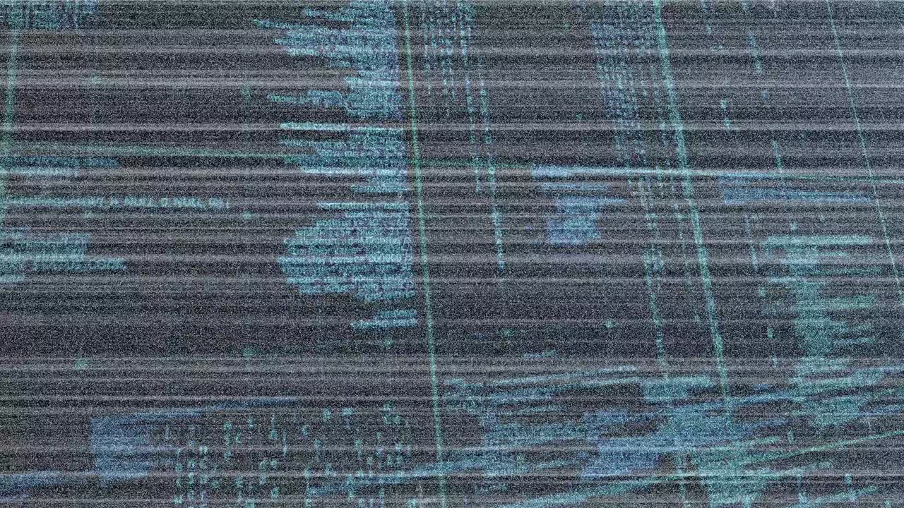 Animation of data processing over dark background