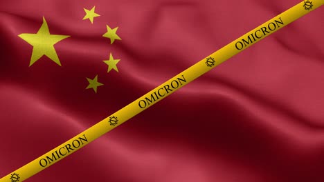 variante omicron y la franja de prohibición en la bandera china