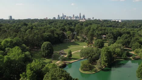 Aerial-Pullout-Freedom-Park-in-Charlotte-NC,-Charlotte-North-Carolina