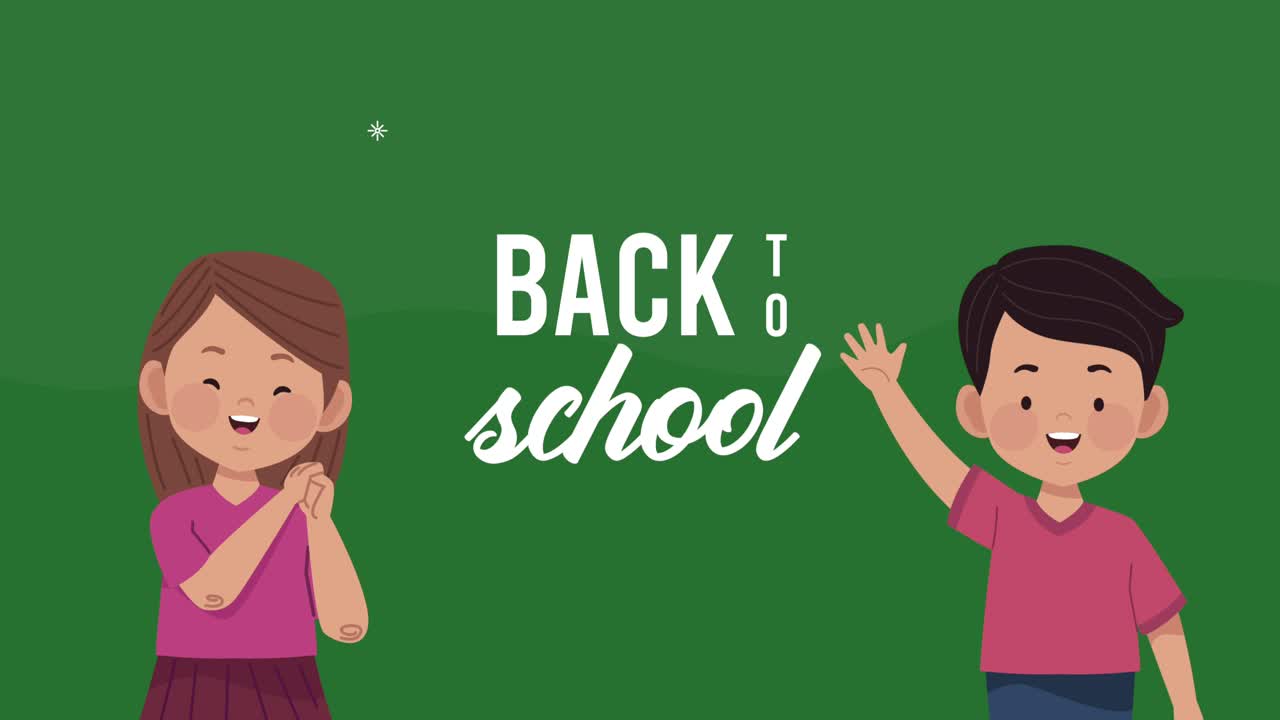 back to school lettering with kids couple