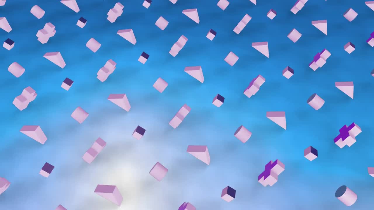 formas rosadas en 3d con fondo azul