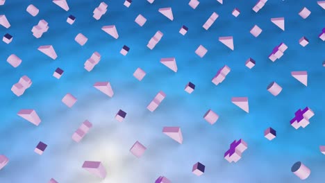 3d pink forms in blue background