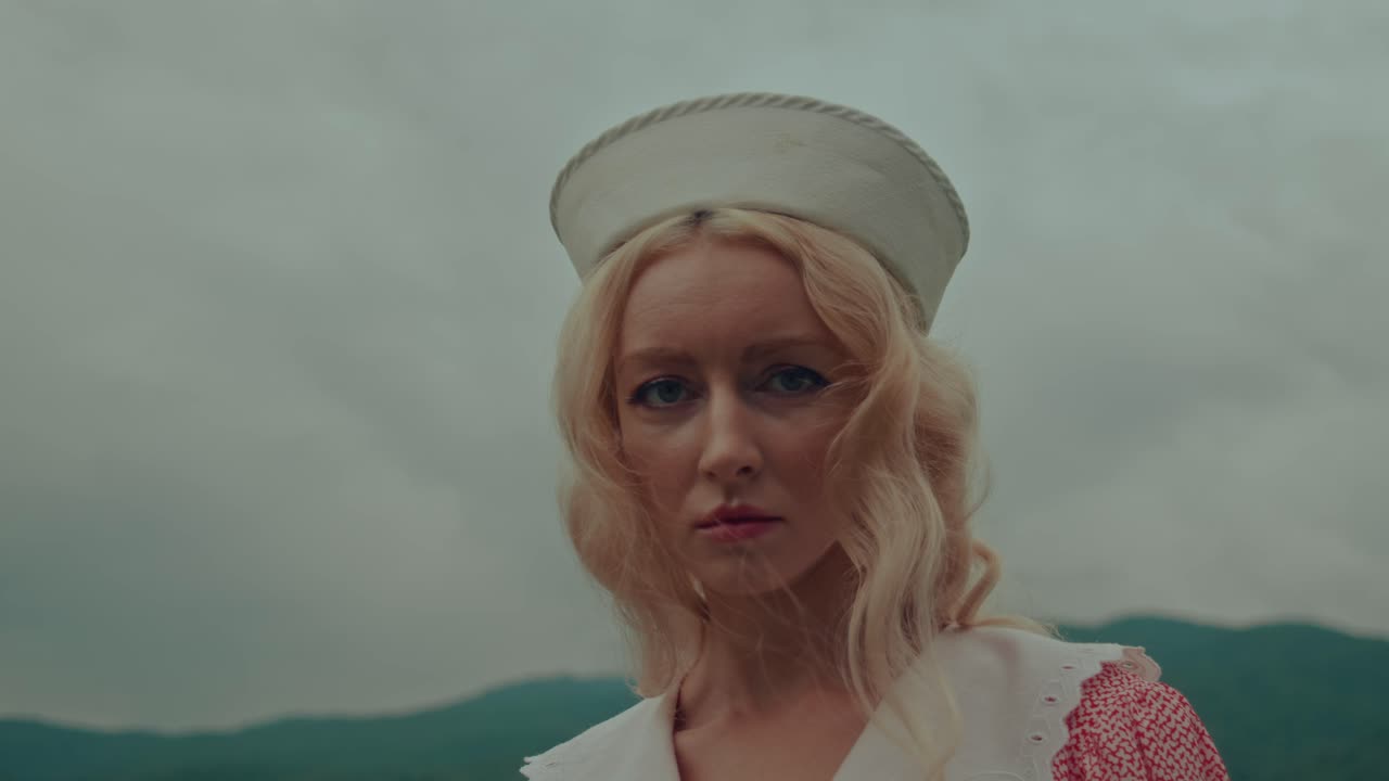 Blonde Woman in Vintage Nurse Outfit