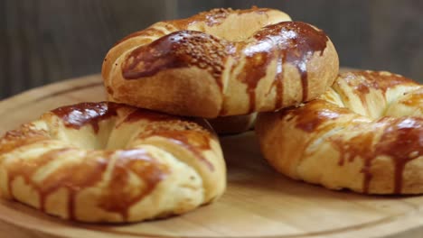 un pastel casero delicioso, sin costuras y en bucle.