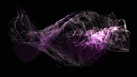 waving colorful psychedelic dark physical smoke on black gradient