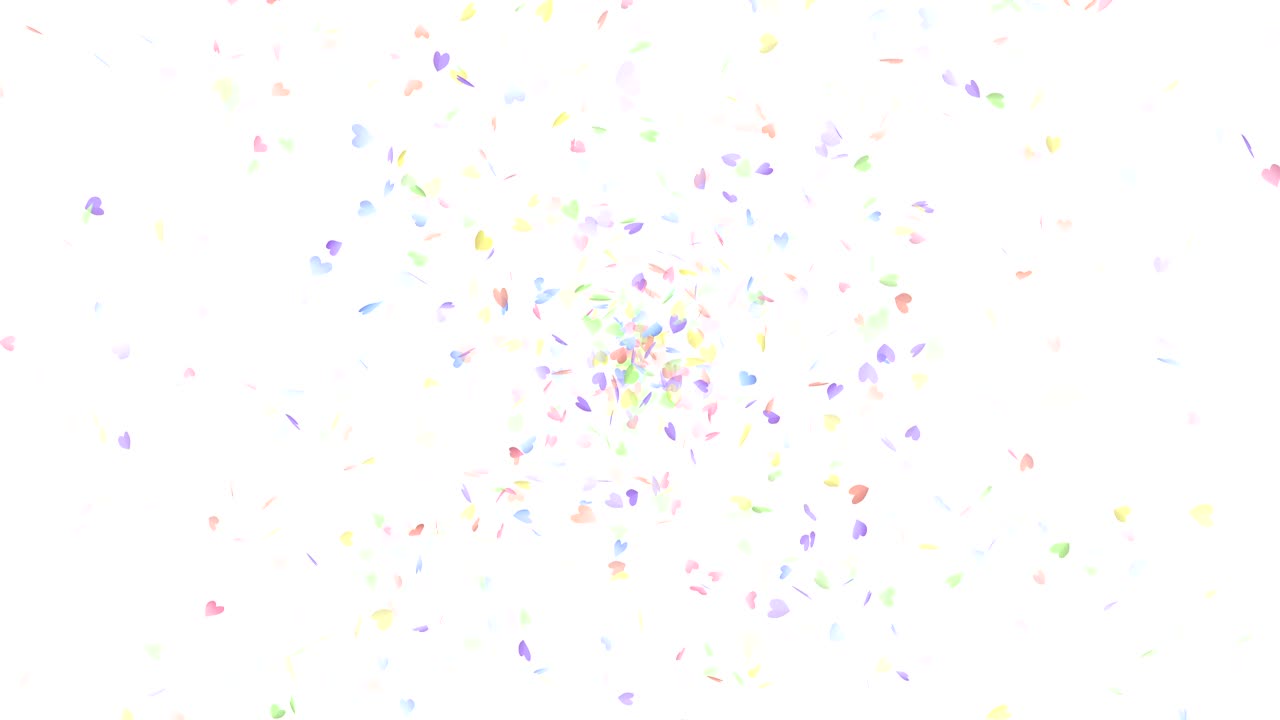 다채로운 종이 심장 루프 폭발