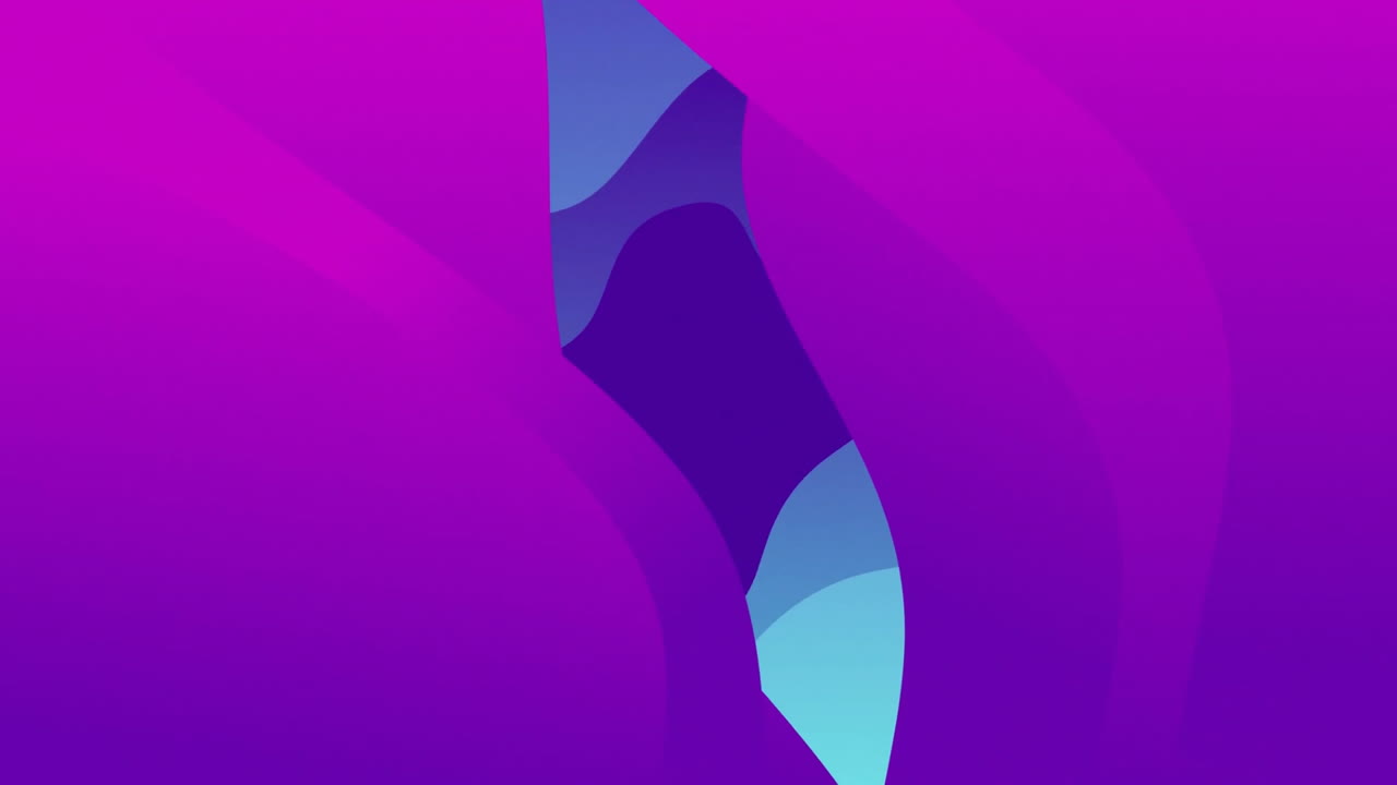 Animation of purple shapes on blue background