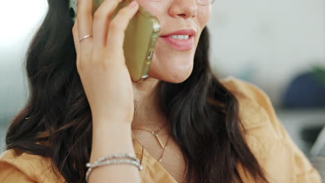 Phone,-call-and-conversation-of-a-woman