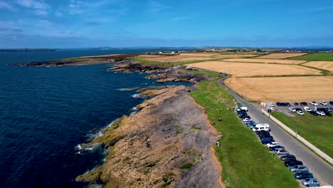 a panoramic drone shot of the hook coastline