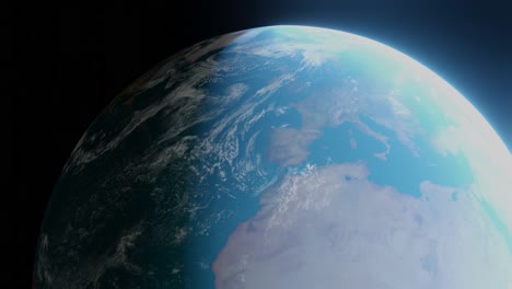 animación en 3d que muestra la tierra en el espacio