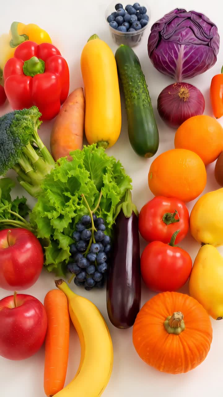Frutta e verdura fresca biologica 4K.