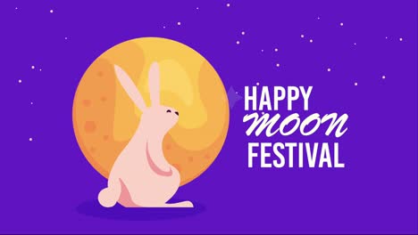 feliz fiesta de la luna con letras de luna llena