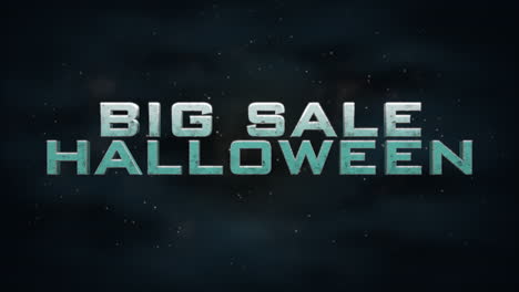 Halloween-Big-Sale-on-dark-blue-sky-in-night-with-fog