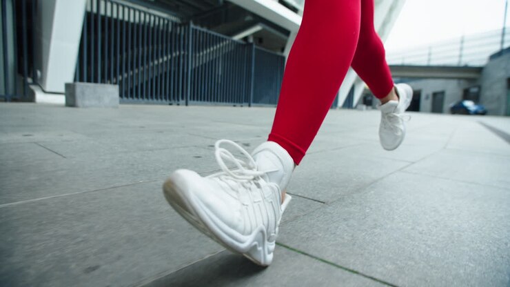 mujer corriendo al aire libre