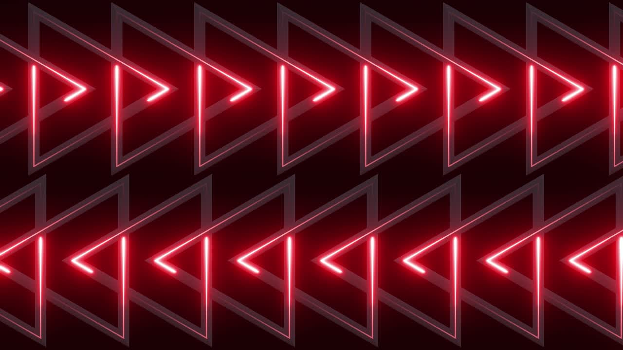 Red Neon Triangles Pattern Background