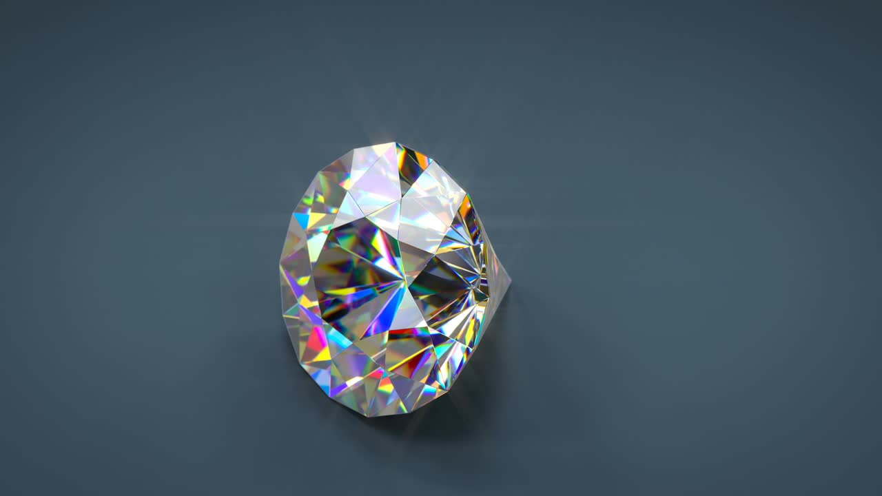 다채로운 반이는 화려한 절단 다이아몬드 회전 3d 렌더링 원활한 루프 애니메이션