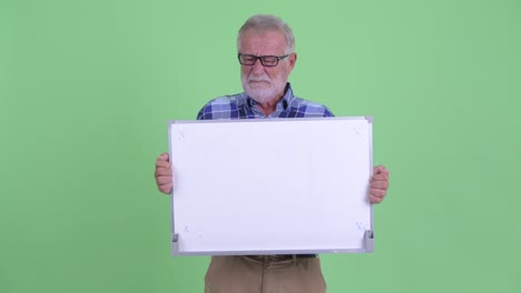 handsome senior bearded hipster man