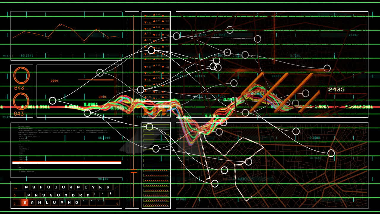 Creating animation of complex data visualization with graphs and charts on screen