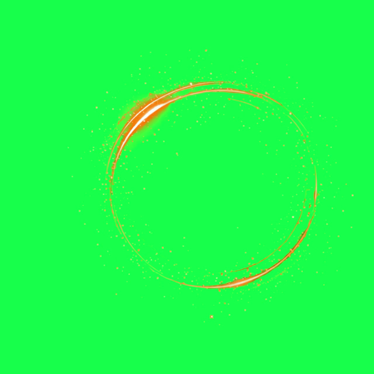 Glowing circular sparkles on green transparent 4K video, green screen