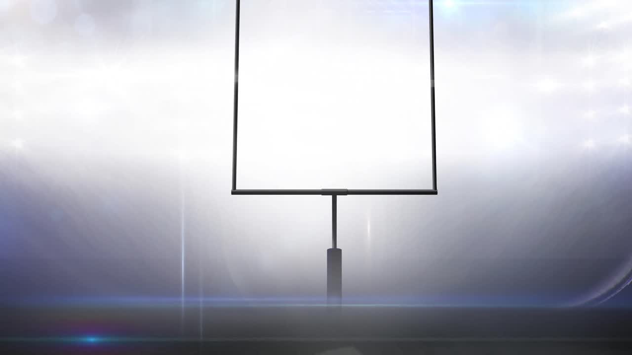 홍수 조명 경기장에서 아메리칸  ⁇  골포스트의 애니메이션