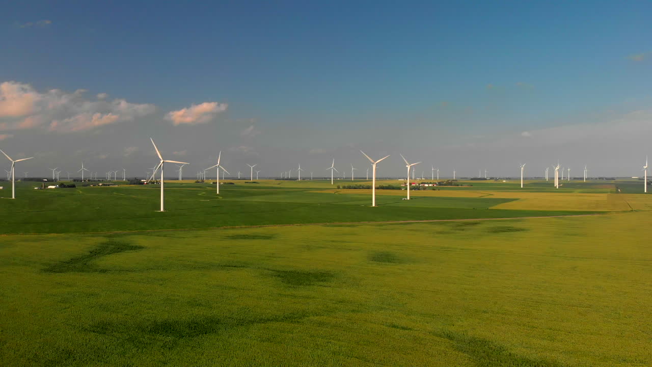 친환경 신재생 에너지를 위한 풍력 터빈의 4k 영상