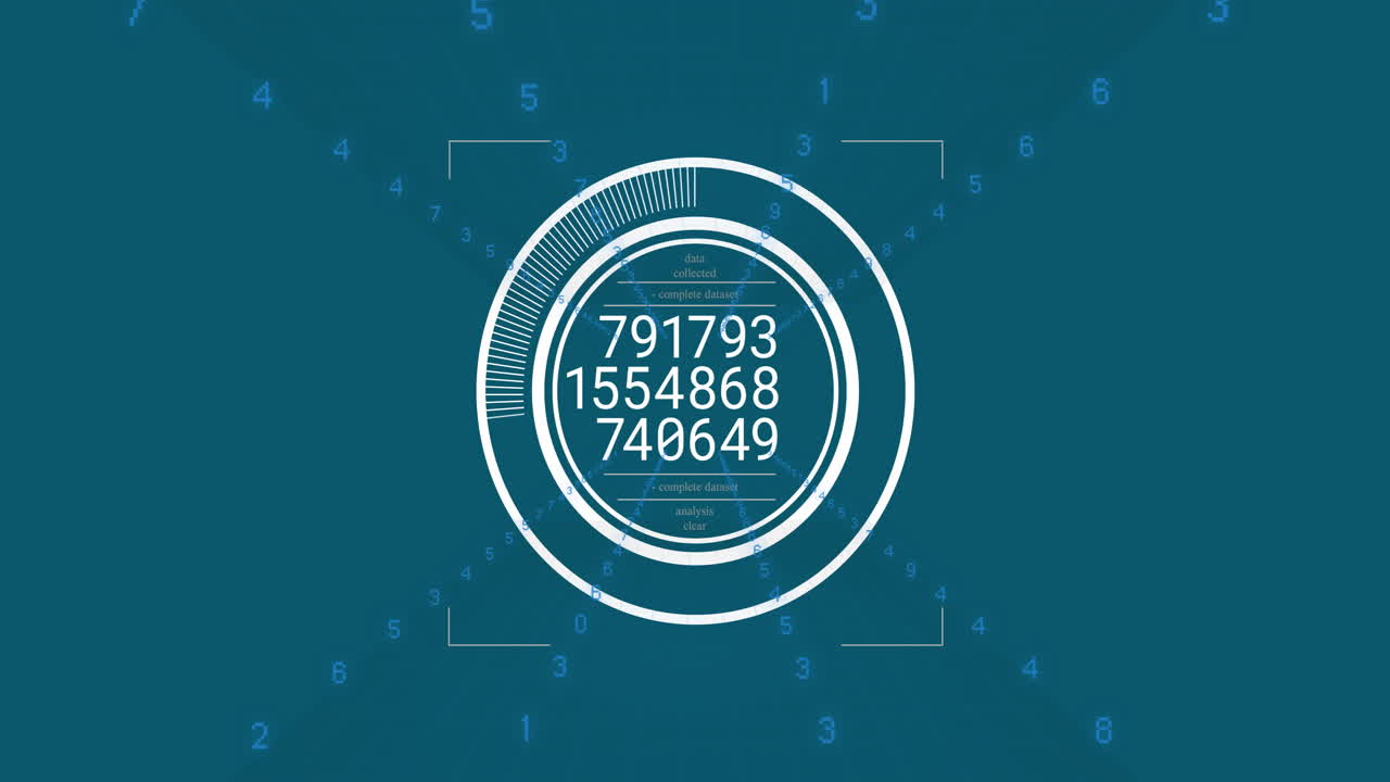 Animation of scope scanning and data processing over blue background