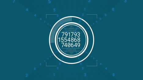 animation of scope scanning and data processing over blue background