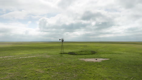 panoramic prairie landscape with windmill