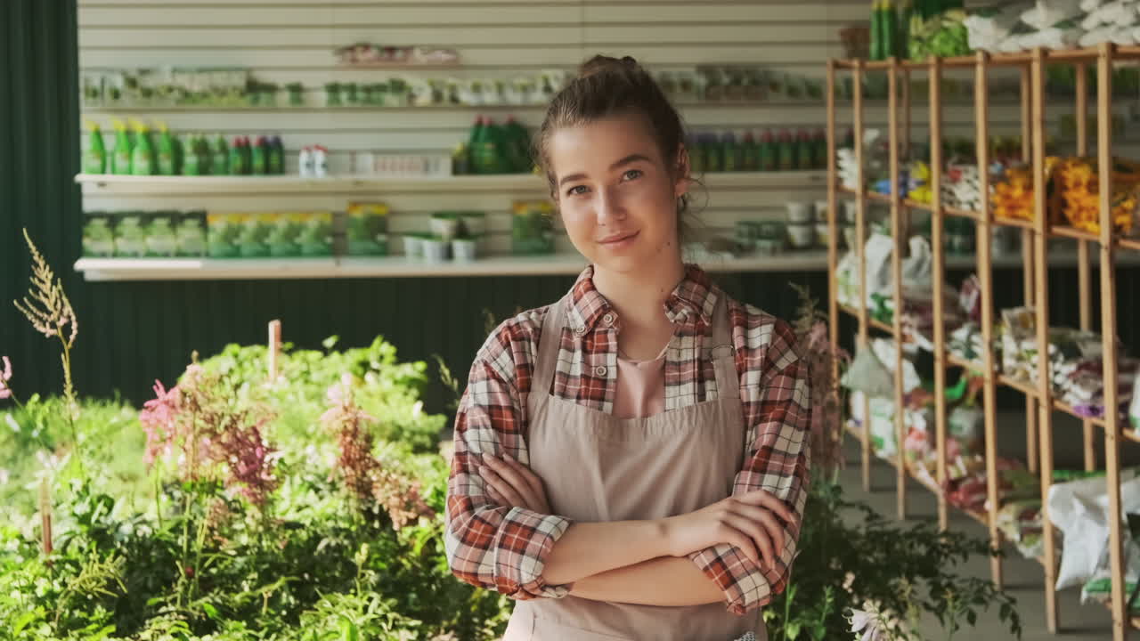 Florist in her flower shop