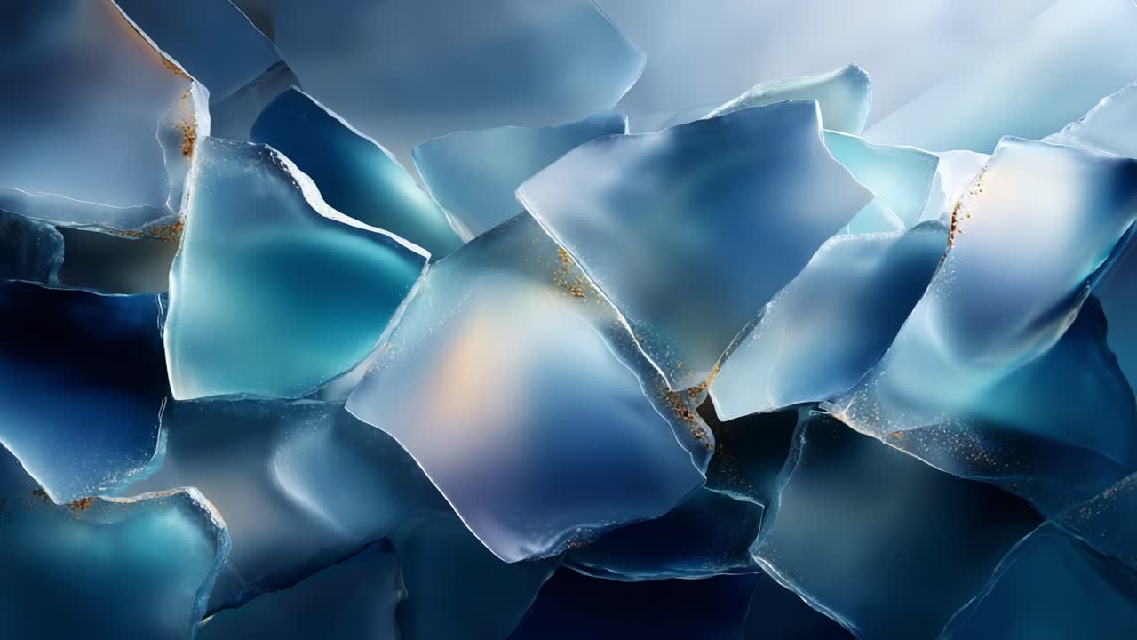 A Stunning Compilation of Iridescent Glass Fragments Capturing Light and Color, Showcasing the Beauty and Intricacies of Shattered Glass in an Artistic Arrangement