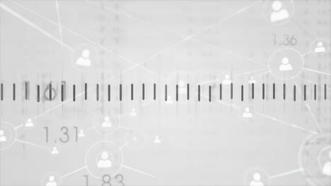 Animation of network of connections over data processing
