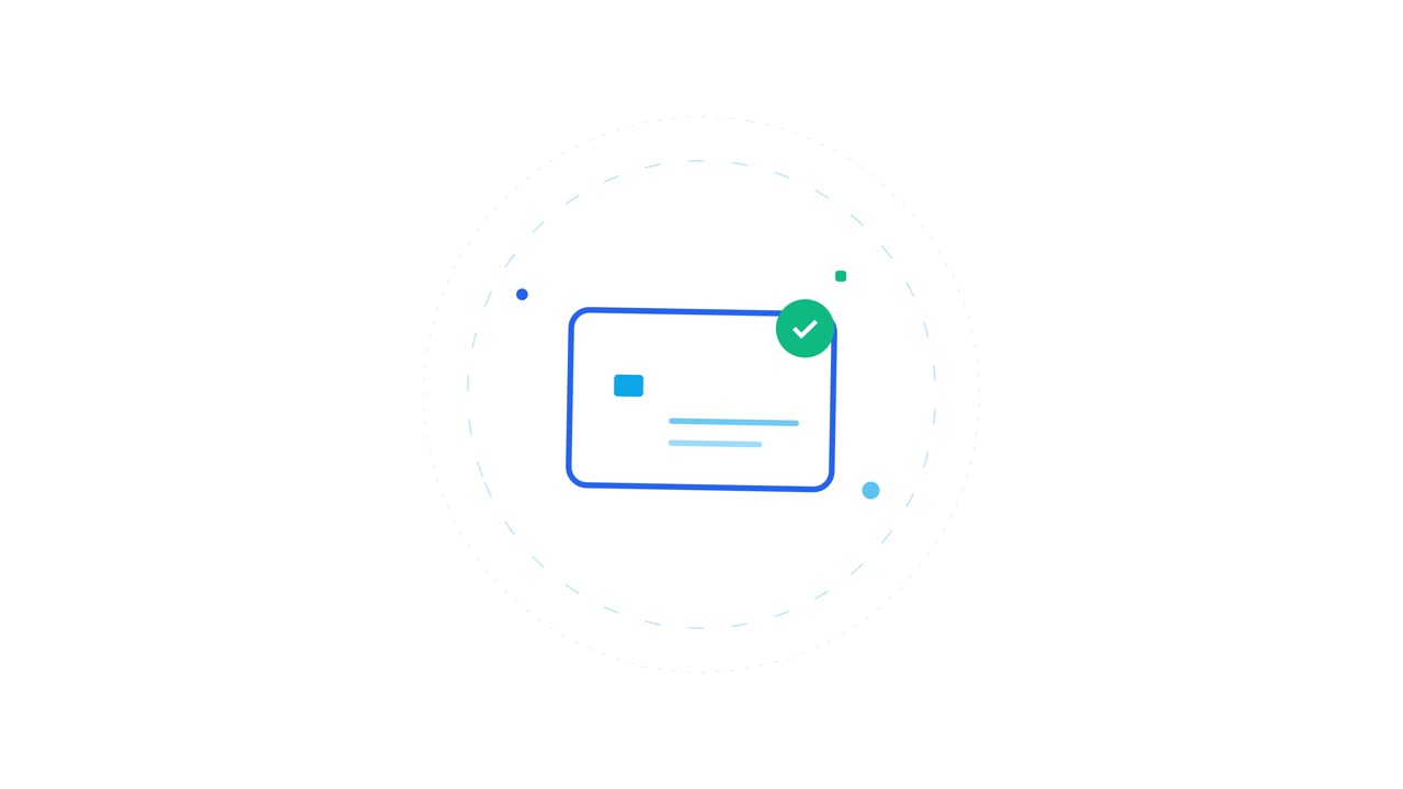Animated Credit Card Icon with Success Checkmark