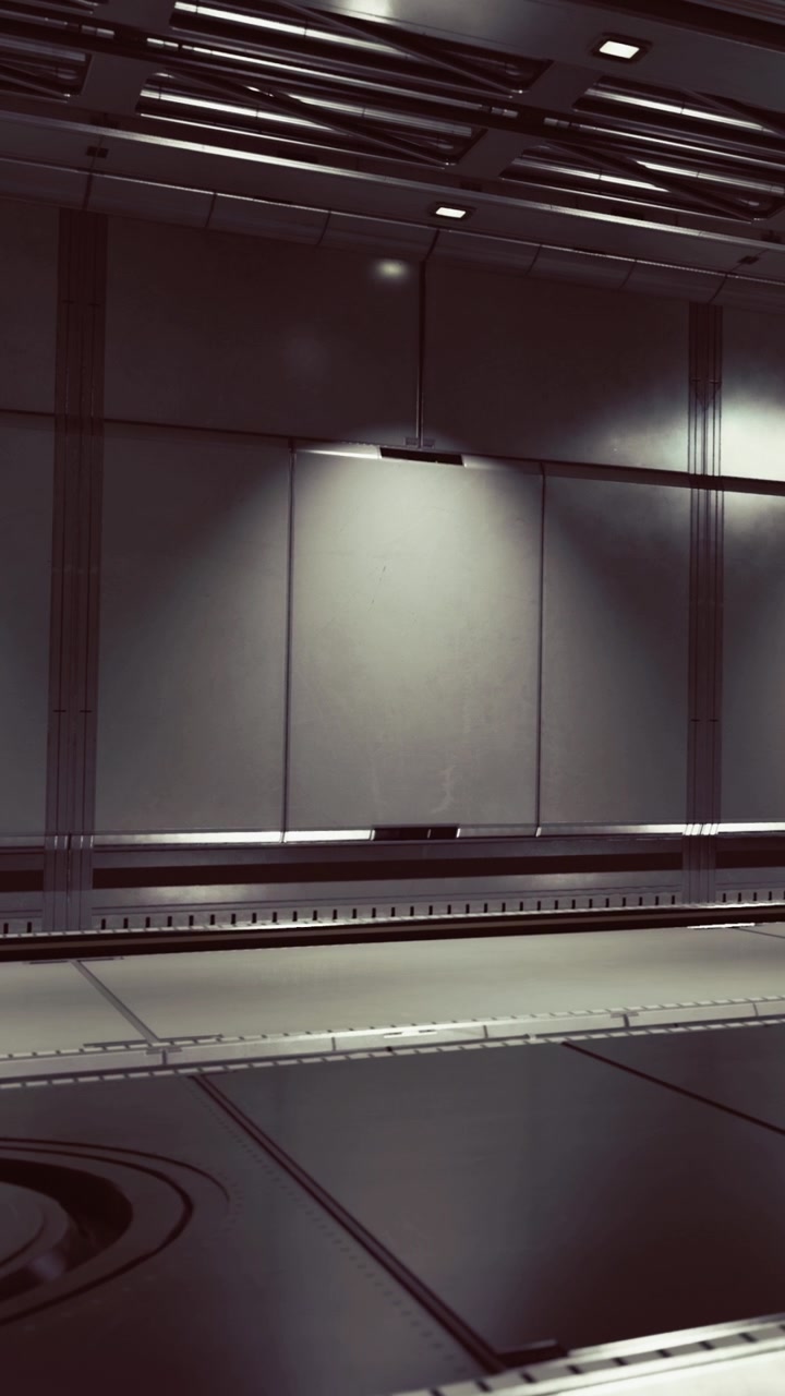 Dark space with empty walls and bright lights in a room
