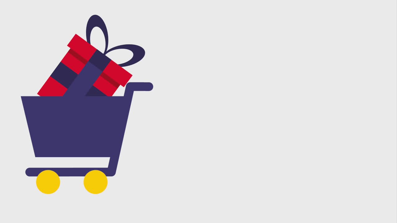 clics manuales en el carrito con iconos de cajas de regalos