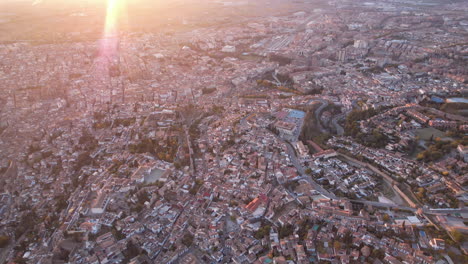 panoramic aerial view over granada city, andalusia, spain