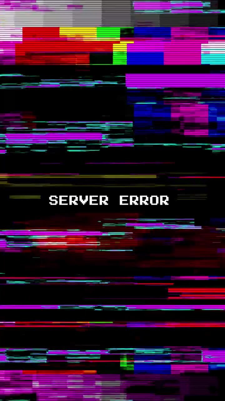 Digital Glitch Effect with Server Error Text Overlay