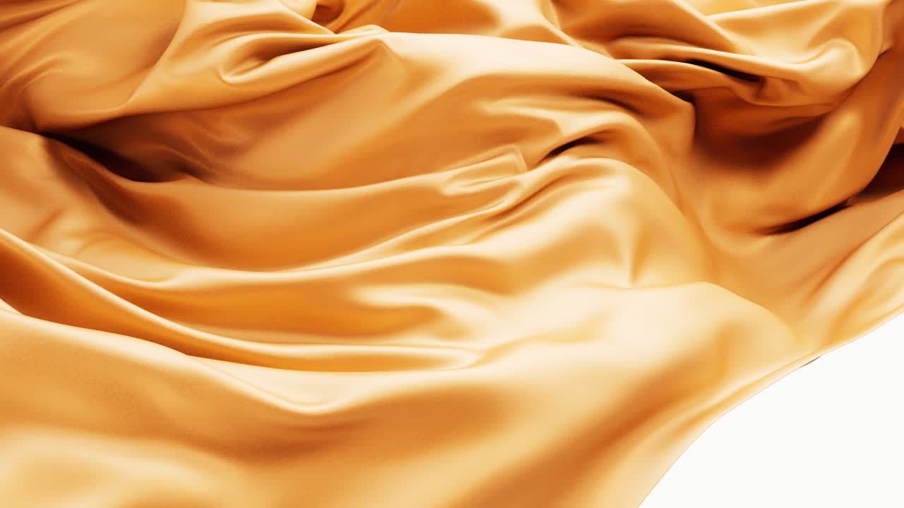 Flowing golden wave cloth background, 3d rendering.