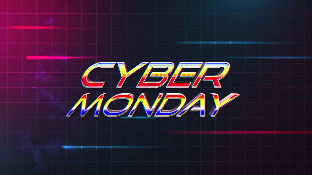 lunes cibernético con líneas y gris en el espacio