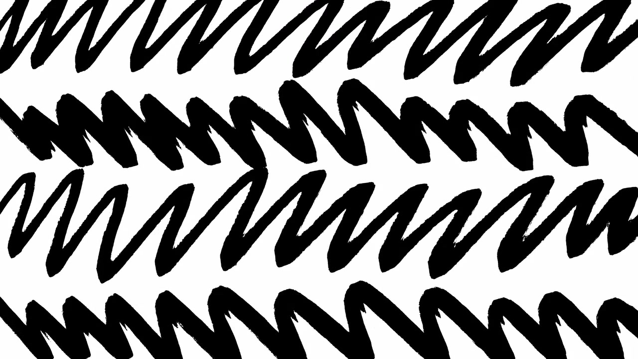 Motivo animato a linee a zigzag nere disegnate a mano in loop