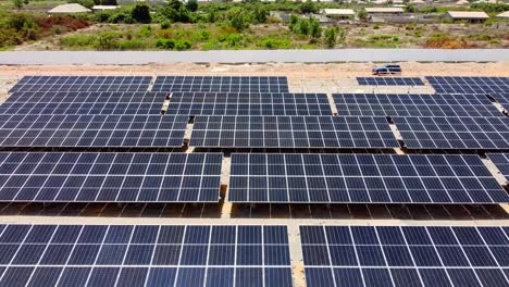 aerial view of a large solar farm in africa